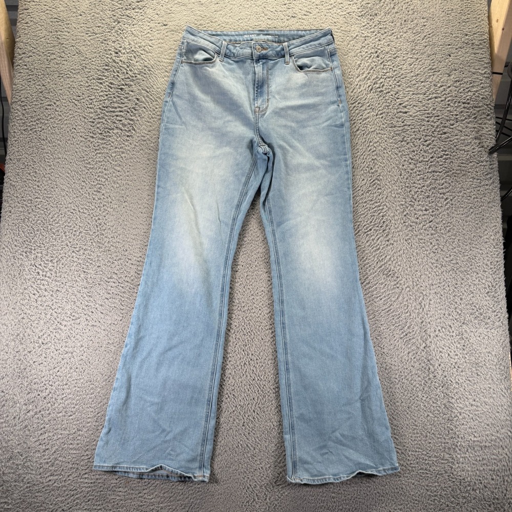 Old Navy Wow Jeans Women 10T Blue Cotton Denim Flared High-Rise Workwear Stretch